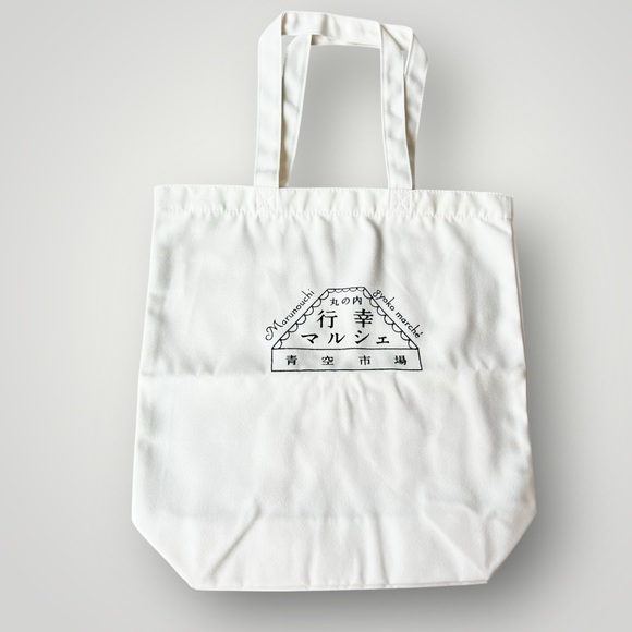 Japanese Market Shopping Cotton Canvas White Tote Bag Eco-Friendly Bag New - Picture 9 of 10